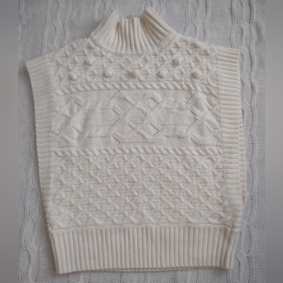 INC International Concepts Cream Mock Neck Sweater Tunic Sz. M - Picture 3 of 3